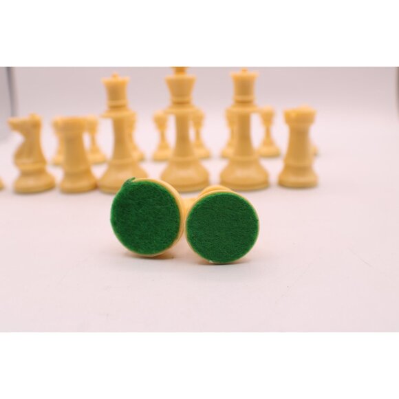 Complete Set Chess Pieces Black Tan Board Games Blue Zippered Case Resin Acrylic - Picture 8 of 11